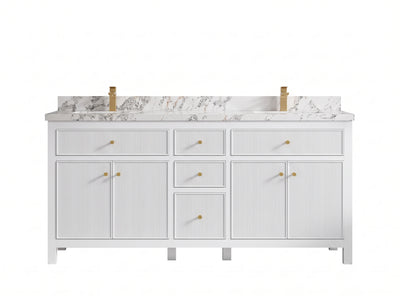 Sonoma 72 in W x 22 in D Free Standing Reeded Double Sink Bathroom Vanity