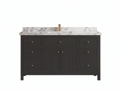 Sonoma 60 in W x 22 in D Free Standing Reeded Single Sink Bathroom Vanity