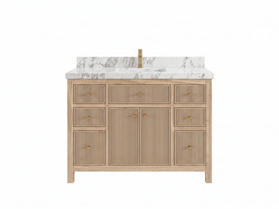 Sonoma Reeded Teak Wood 48 in. W x 22 in. D Single Sink Bathroom Vanity
