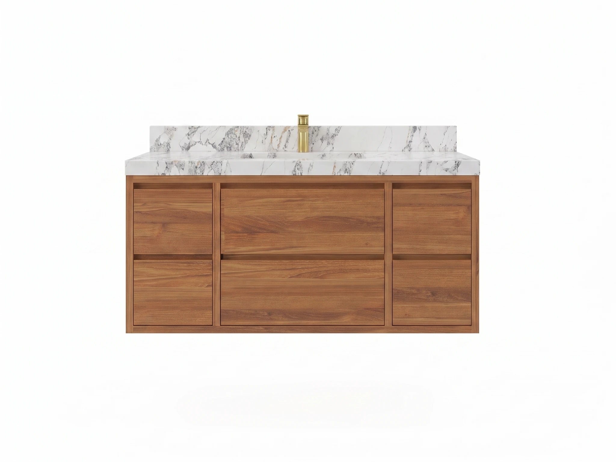 Madison Floating Teak Wood 48 in. W x 22 in. D Single Sink Bathroom Vanity