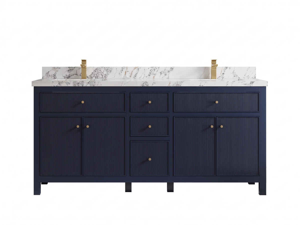 Sonoma 72 in W x 22 in D Free Standing Reeded Double Sink Bathroom Vanity