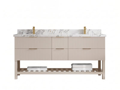 Catalina 72 in W x 22 in D Free Standing Reeded Double Sink Bathroom Vanity