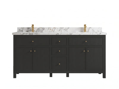 Sonoma 72 in W x 22 in D Free Standing Reeded Double Sink Bathroom Vanity