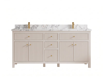 Sonoma 72 in W x 22 in D Free Standing Reeded Double Sink Bathroom Vanity