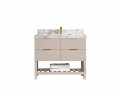 Catalina 42 in W x 22 in D Free Standing Reeded Single Sink Bathroom Vanity