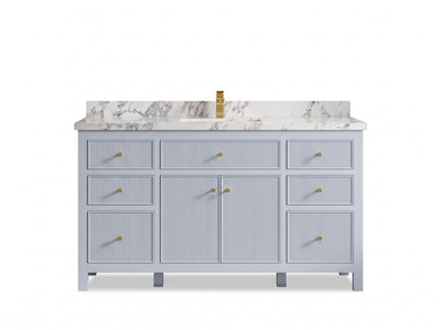 Sonoma 60 in W x 22 in D Free Standing Reeded Single Sink Bathroom Vanity