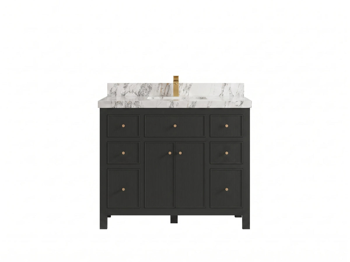 Sonoma 42 in W x 22 in D Free Standing Reeded Single Sink Bathroom Vanity