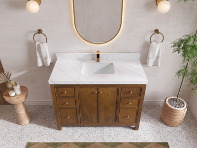 Chicago Teak 48 in. W x 22 in. D Single Sink Bathroom Vanity
