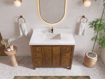 Chicago Teak 42 in. W x 22 in. D Single Sink Bathroom Vanity