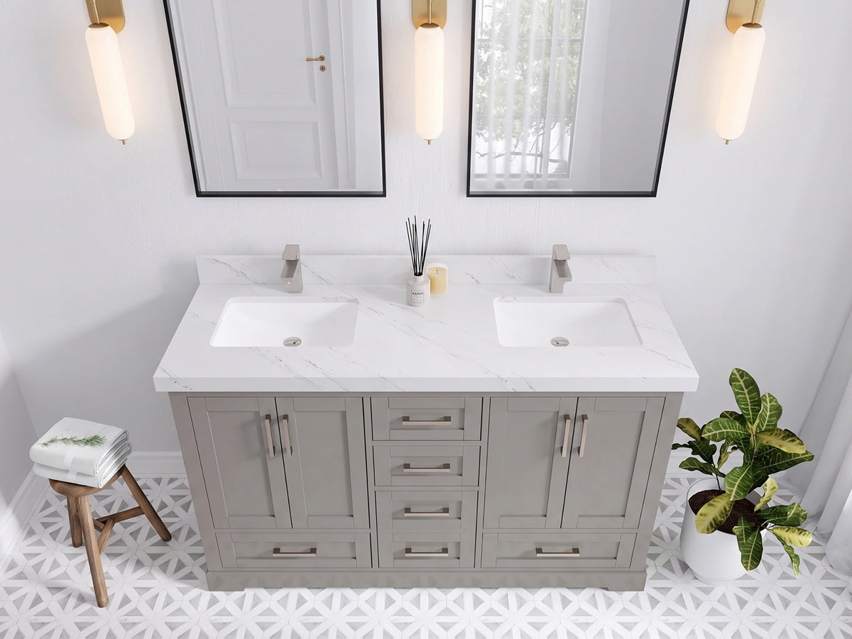 Boston 60 in. W x 22 in. D Double Sink Bathroom Vanity