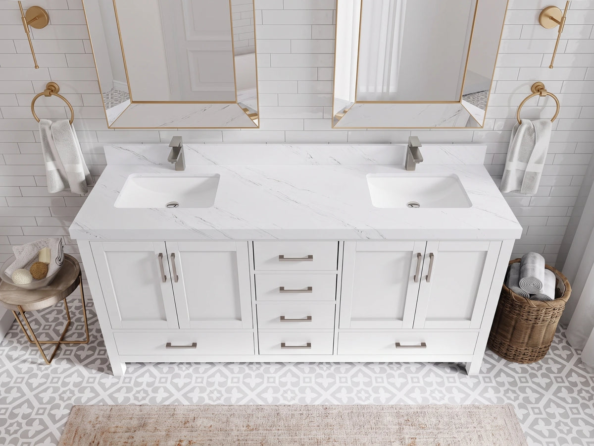 Malibu 72 in. W x 22 in. D Double Sink Bathroom Vanity