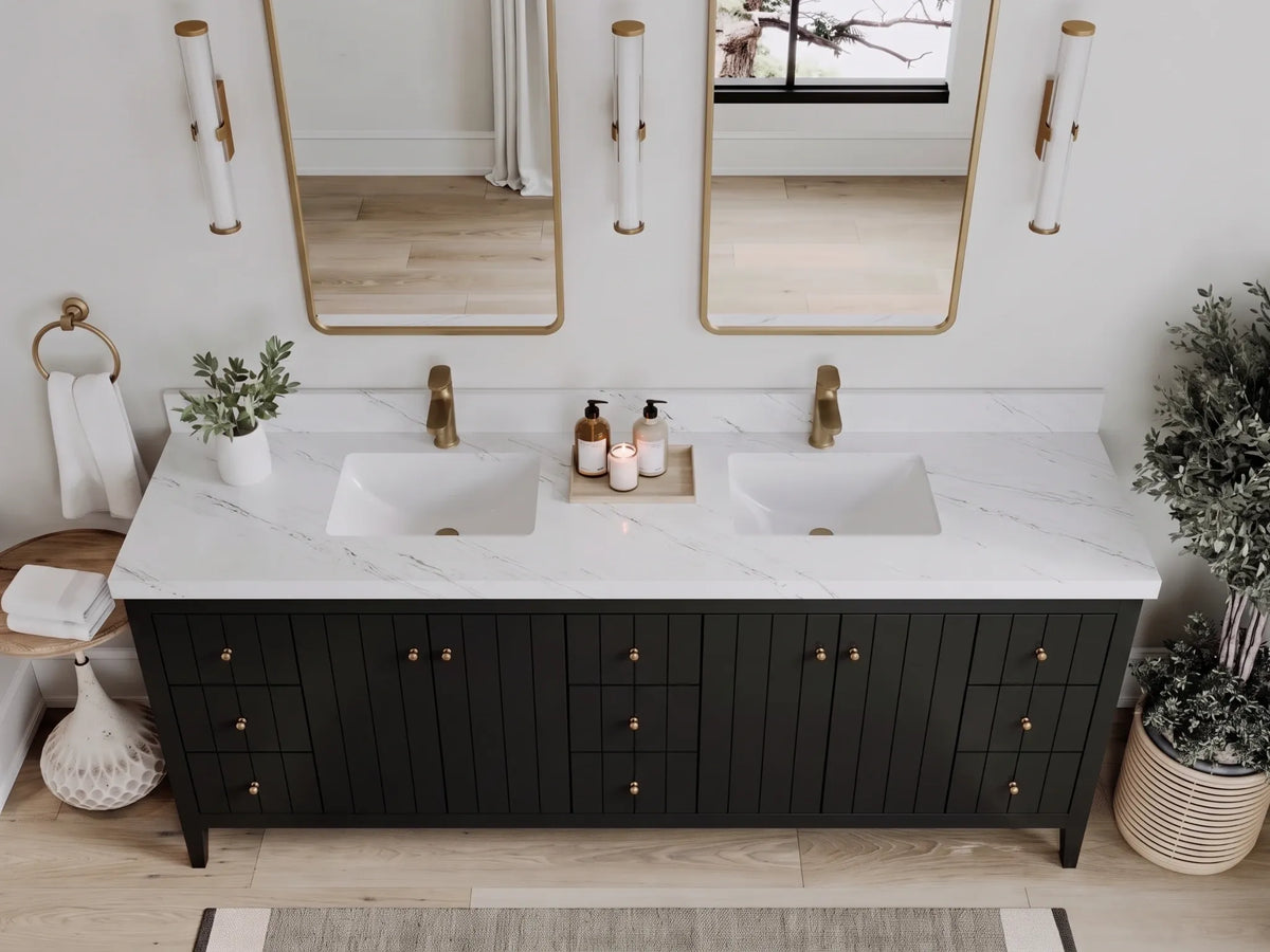 Atlanta 84 in. W x 22 in. D Double Sink Bathroom Vanity