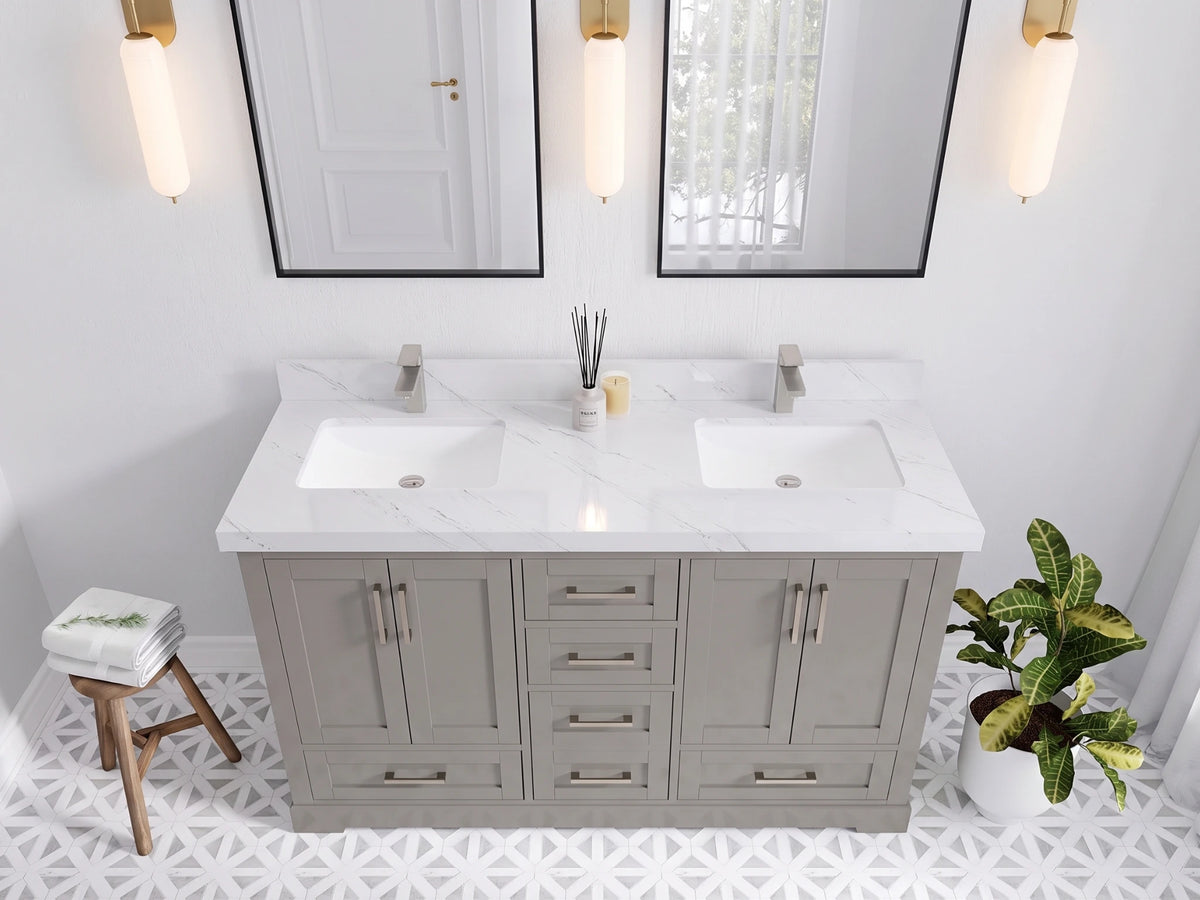 Boston 60 in. W x 22 in. D Double Sink Bathroom Vanity