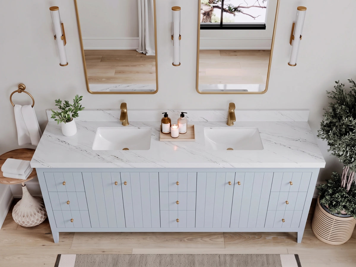 Atlanta 84 in. W x 22 in. D Double Sink Bathroom Vanity