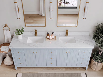 Atlanta 84 in. W x 22 in. D Double Sink Bathroom Vanity