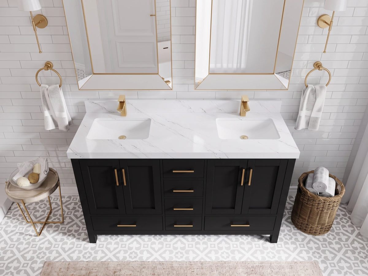 Malibu 60 in. W x 22 in. D Double Sink Bathroom Vanity