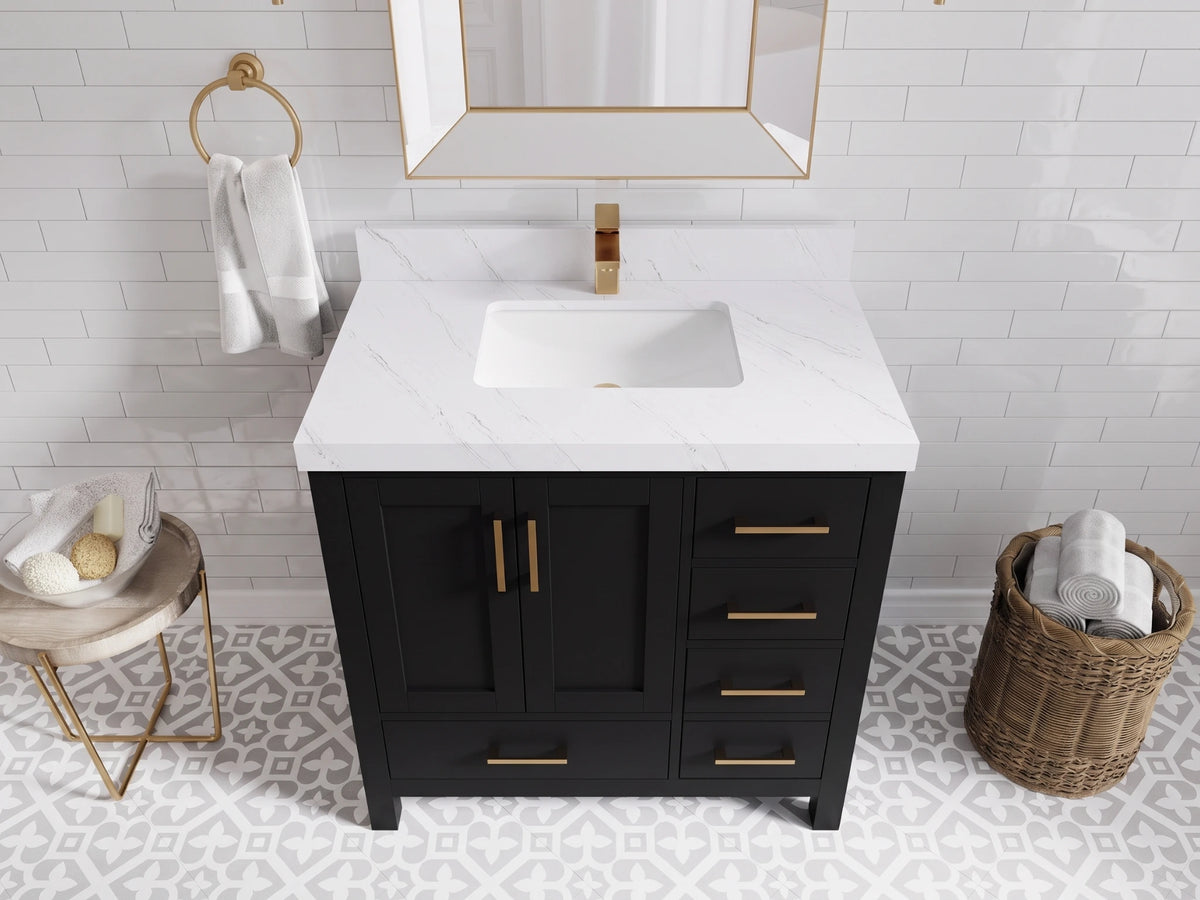 Malibu 36 in. W x 22 in. D Bathroom Vanity Center Sink