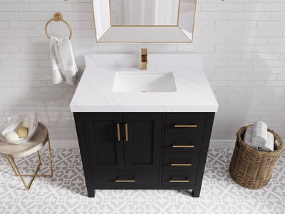 Malibu 36 in. W x 22 in. D Bathroom Vanity Center Sink