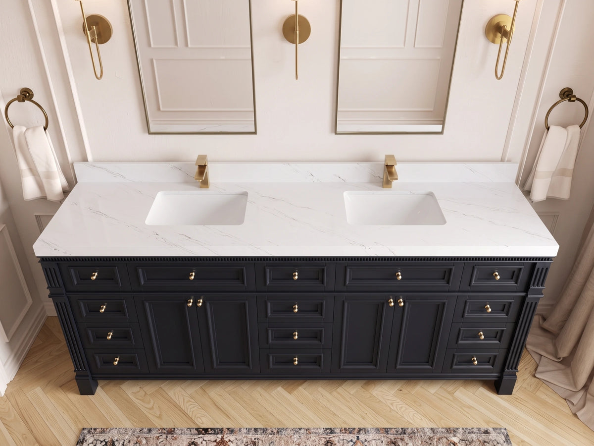 Paris 84 in. W x 22 in. D Double Sink Bathroom Vanity