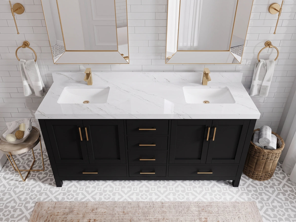 Malibu 72 in. W x 22 in. D Double Sink Bathroom Vanity