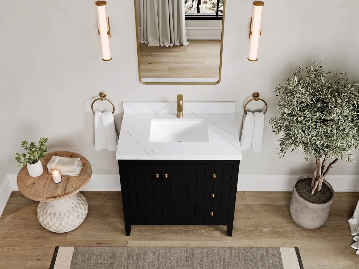 Atlanta 36 in. W x 22 in. D Center Sink Modern Bathroom Vanity