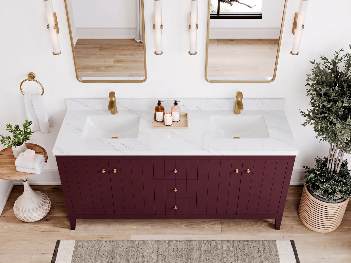 Atlanta 72 in. W x 22 in. D Double Sink Bathroom Vanity