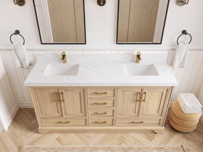 Charlotte White Oak 72 in. W x 22 in. D Double Sink Bathroom Vanity