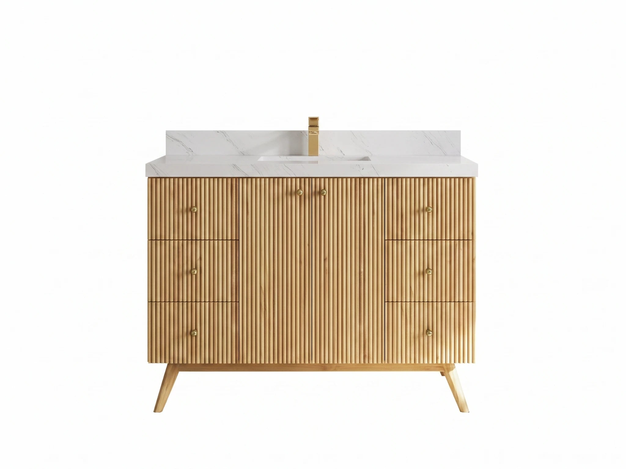 Pasadena Teak Wood 48 in. W x 22 in. D Single Sink Bathroom Vanity