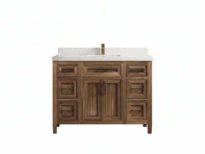 Santa Monica Teak Wood 48 in. W x 22 in. D Single Sink Bathroom Vanity