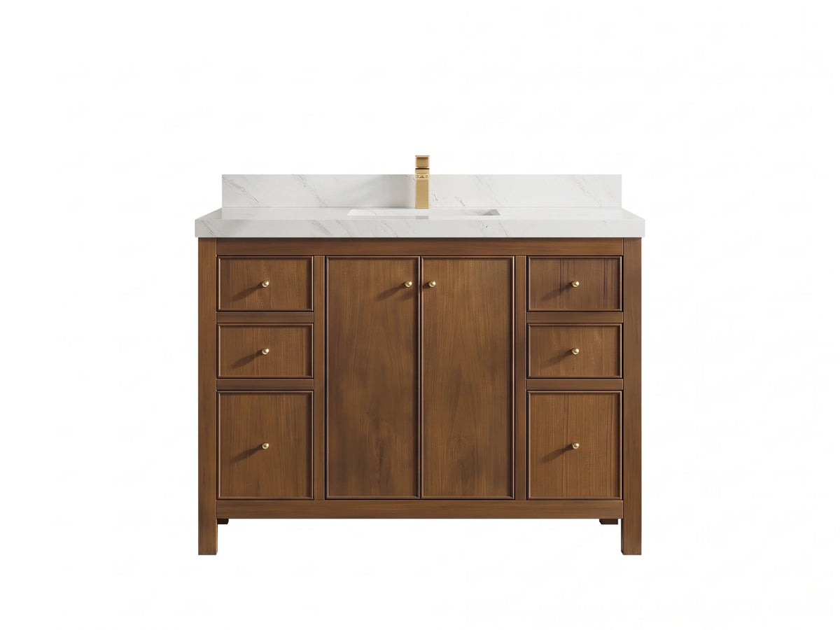Chicago Teak 48 in. W x 22 in. D Single Sink Bathroom Vanity