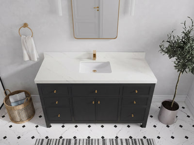 Sonoma 60 in W x 22 in D Free Standing Reeded Single Sink Bathroom Vanity