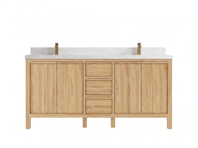 Elizabeth Teak Wood 72 in. W x 22 in. D Double Sink Bathroom Vanity