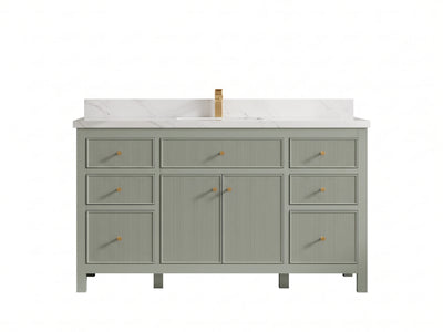Sonoma 60 in W x 22 in D Free Standing Reeded Single Sink Bathroom Vanity