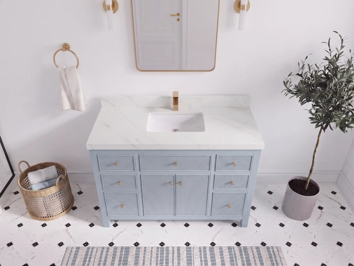 Sonoma 48 in W x 22 in D Free Standing Reeded Single Sink Bathroom Vanity