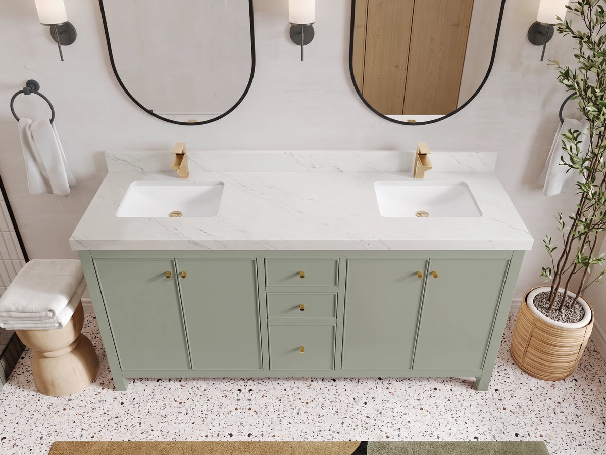 Chicago 72 in. W x 22 in. D Double Sink Bathroom Vanity