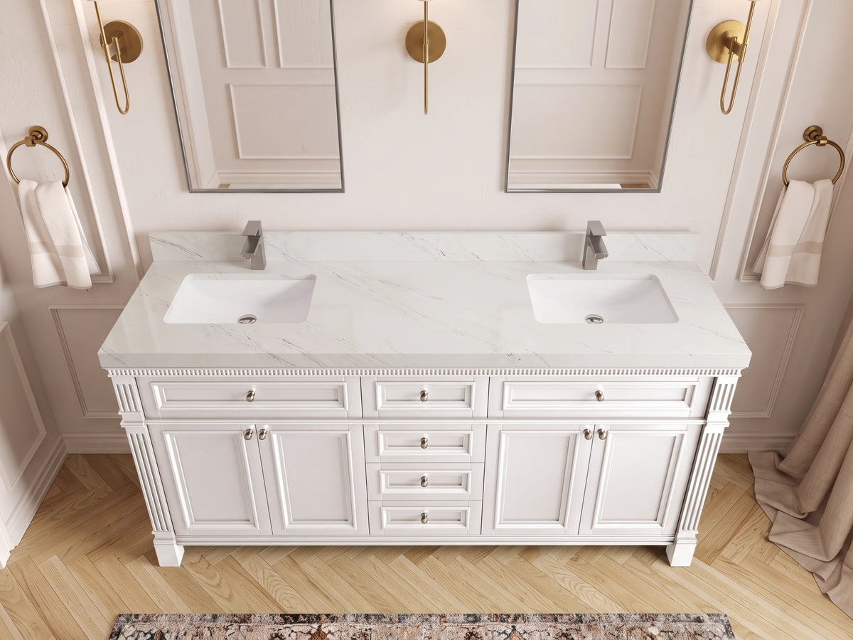 Paris 72 in. W x 22 in. D Double Sink Bathroom Vanity