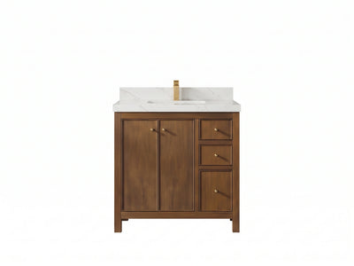 Chicago Teak 36 in. W x 22 in. D Center Sink Bathroom Vanity