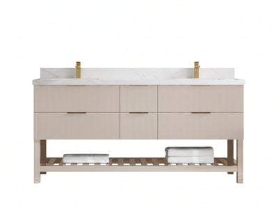 Catalina 72 in W x 22 in D Free Standing Reeded Double Sink Bathroom Vanity