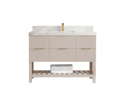 Catalina 48 in W x 22 in D Free Standing Reeded Single Sink Bathroom Vanity