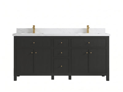 Sonoma 72 in W x 22 in D Free Standing Reeded Double Sink Bathroom Vanity