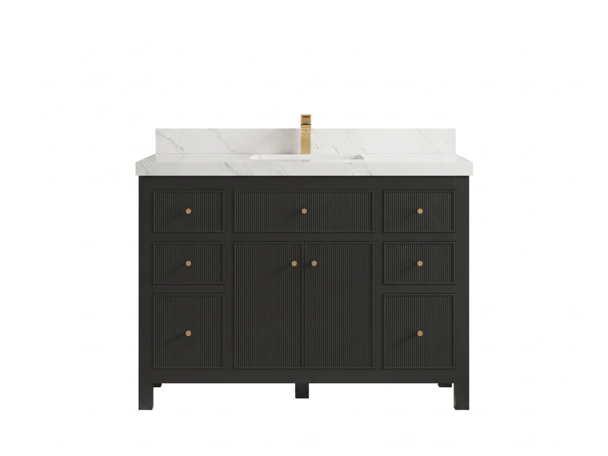 Sonoma 48 in W x 22 in D Free Standing Reeded Single Sink Bathroom Vanity