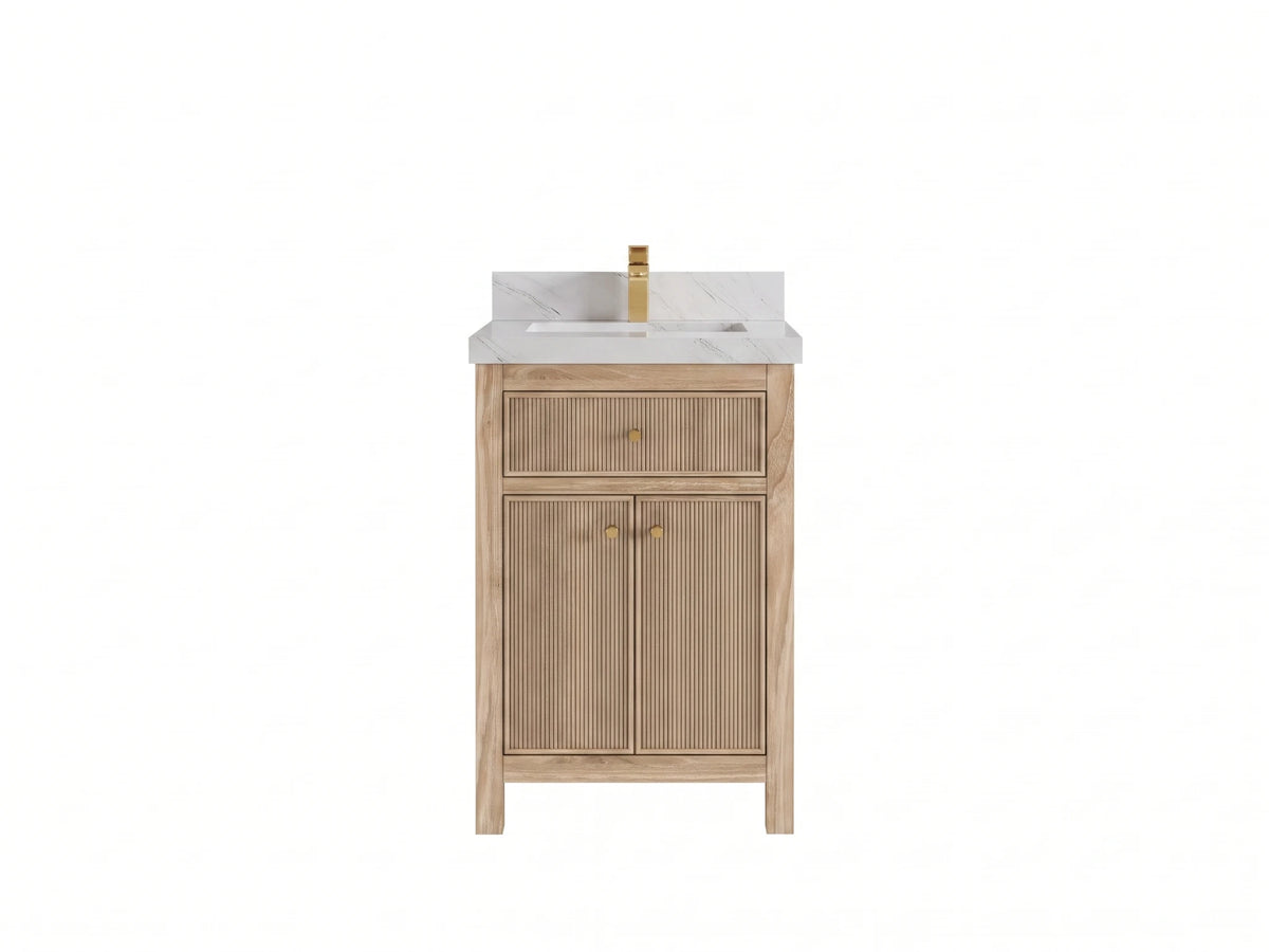 Sonoma Teak Wood 24 in. W x 22 in. D Single Sink Bathroom Vanity