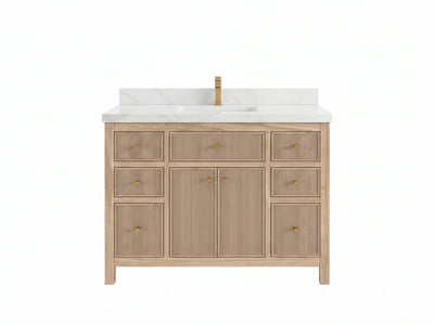 Sonoma Reeded Teak Wood 48 in. W x 22 in. D Single Sink Bathroom Vanity