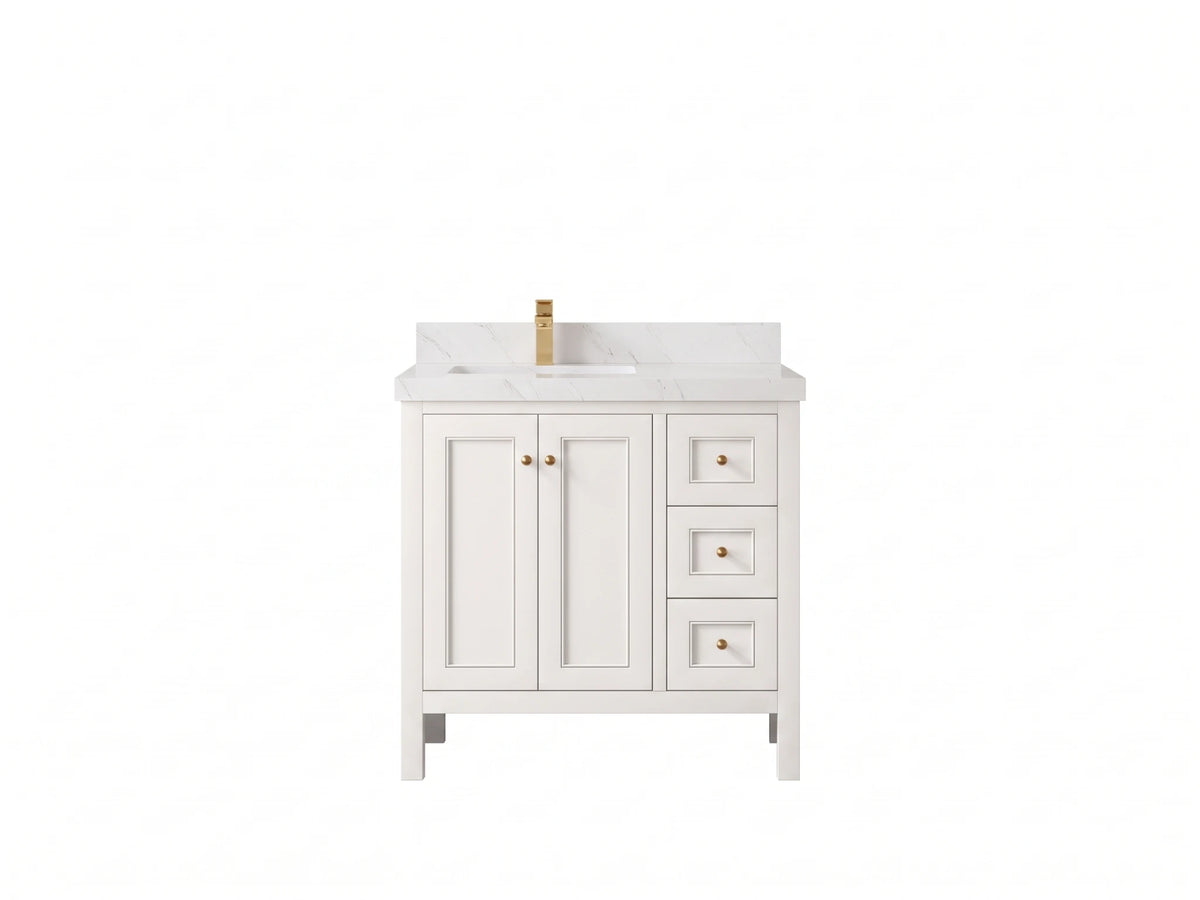 Nashville 36 in. W x 22 in. D Left Offset Sink Bathroom Vanity