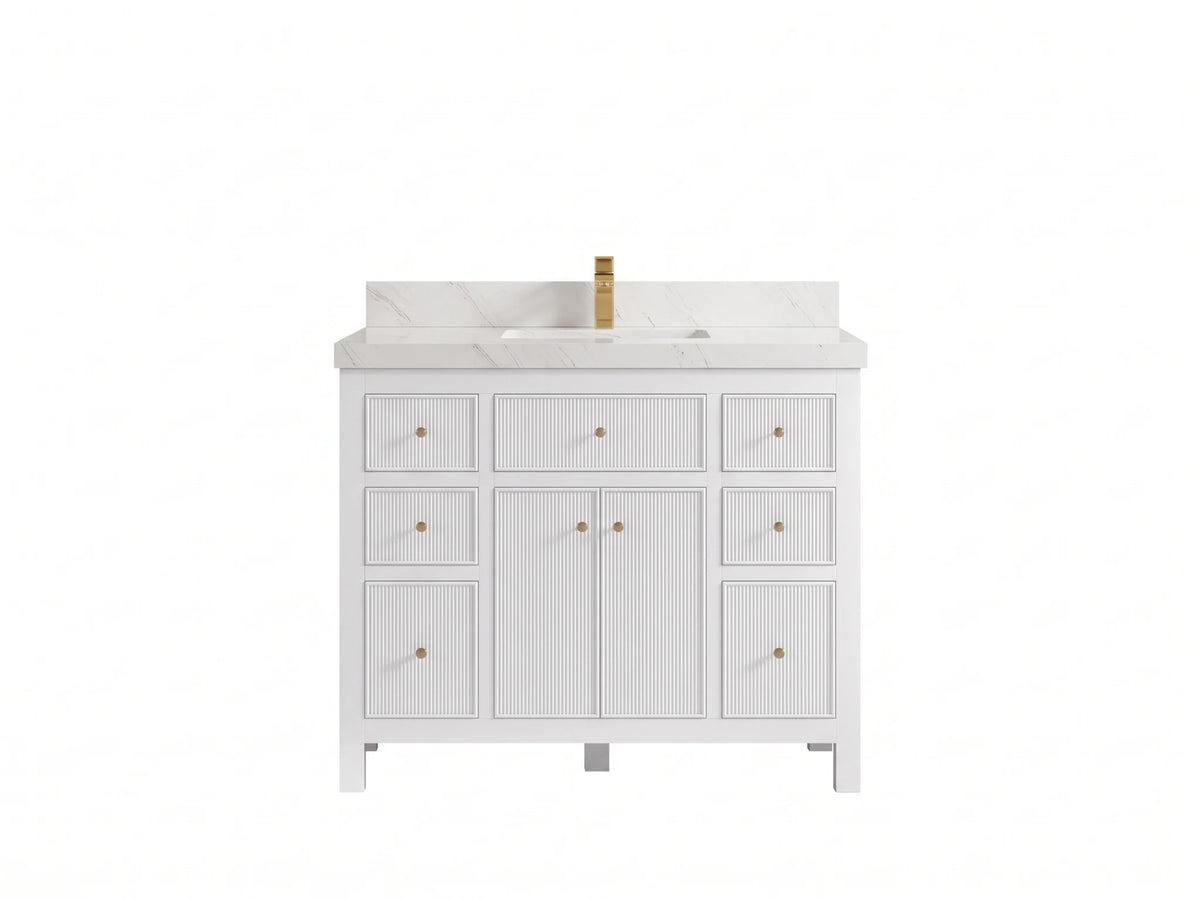 Sonoma 42 in W x 22 in D Free Standing Reeded Single Sink Bathroom Vanity