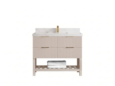 Catalina 42 in W x 22 in D Free Standing Reeded Single Sink Bathroom Vanity