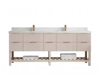 Catalina 84 in W x 22 in D Free Standing Reeded Double Sink Bathroom Vanity