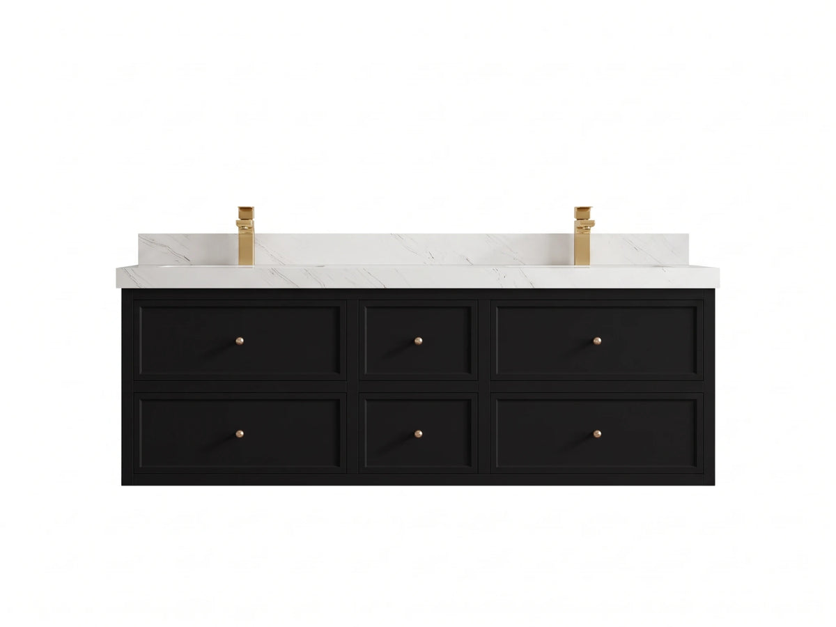 Roswell Floating 60 in. W x 22 in. D Double Sink Bathroom Vanity