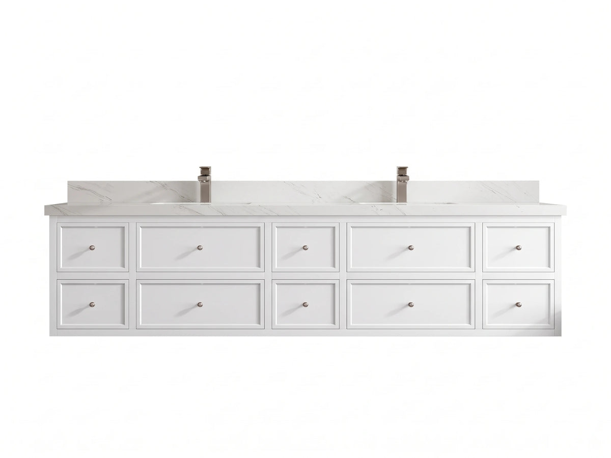 Roswell Floating 84 in. W x 22 in. D Double Sink Bathroom Vanity