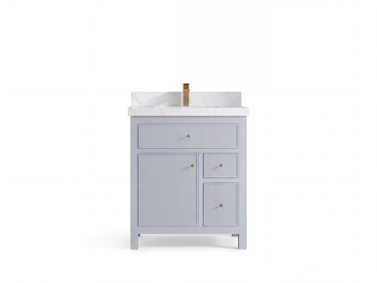 Sonoma 30 in W x 22 in D Reeded Free Standing Single Sink Bathroom Vanity